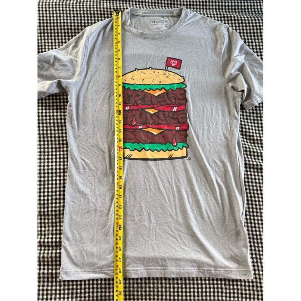 Under Armour Light Gray Burger Graphic Tee with Red and Yellow Accents - Picture 5 of 7